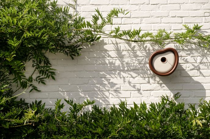 organic bird house 25cm chestnut brown